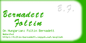 bernadett foltin business card